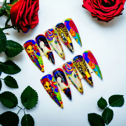 Lisa Frank Handmade Press On Nails