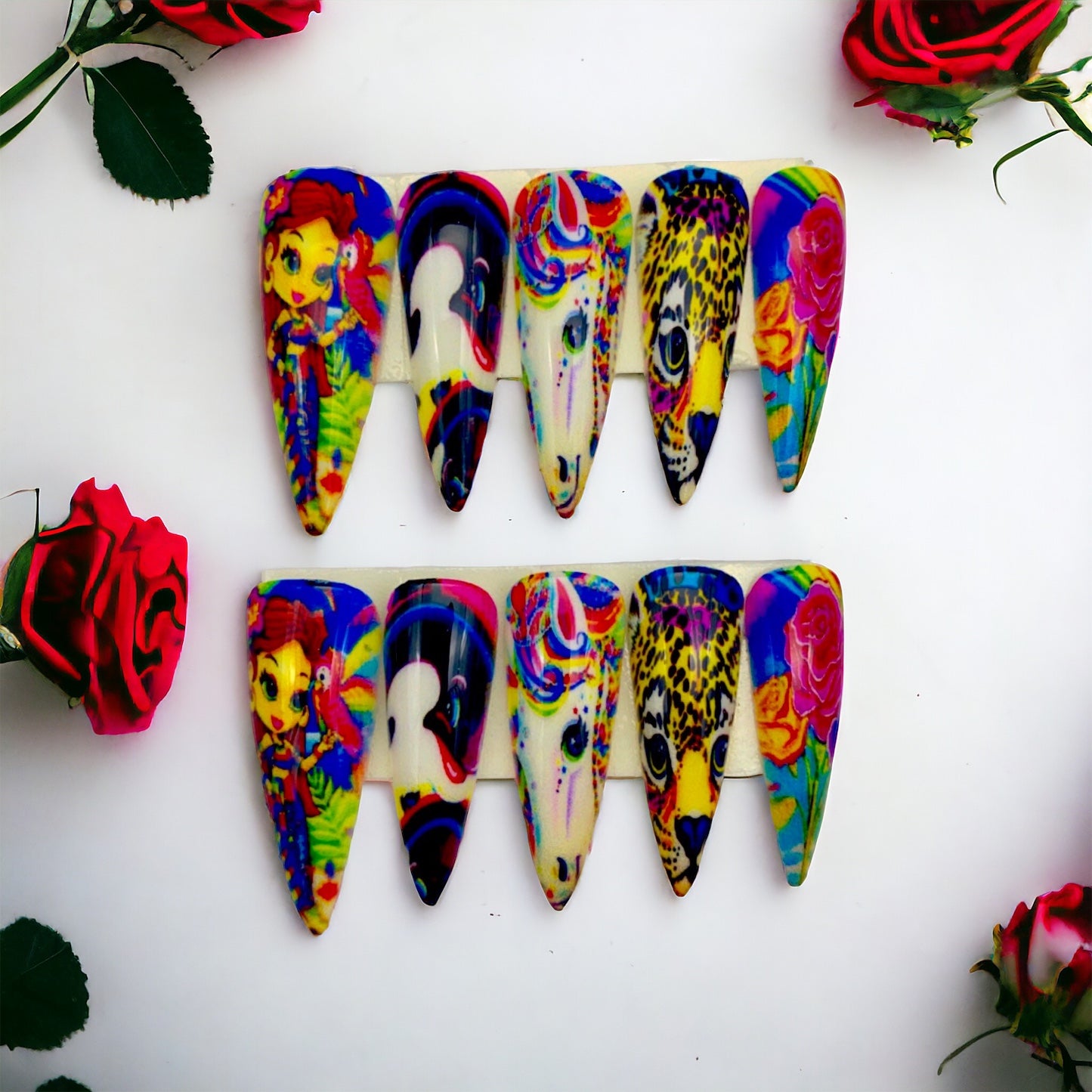 Lisa Frank Handmade Press On Nails