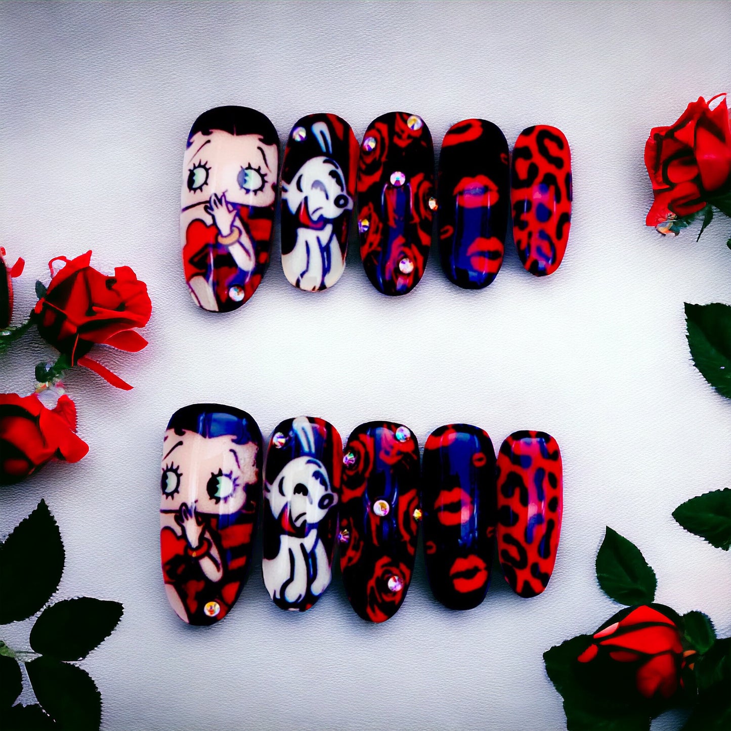 Betty Boop Handmade Press On Nails