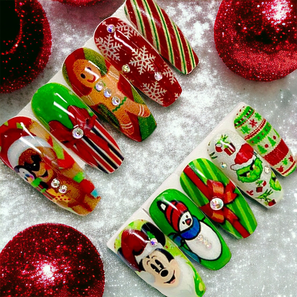 Christmas Handmade Press On Nails