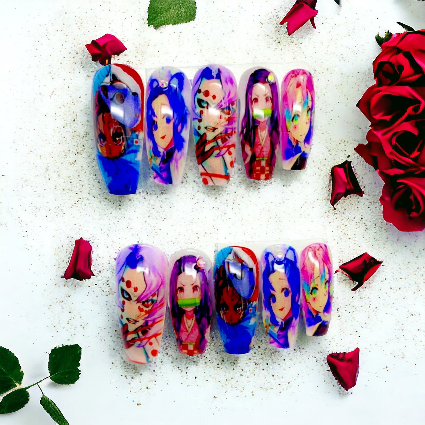 Demon Slayer Handmade Press On Nails