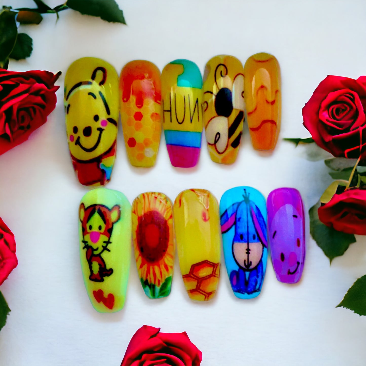 Winnie the Pooh Handmade press on nails