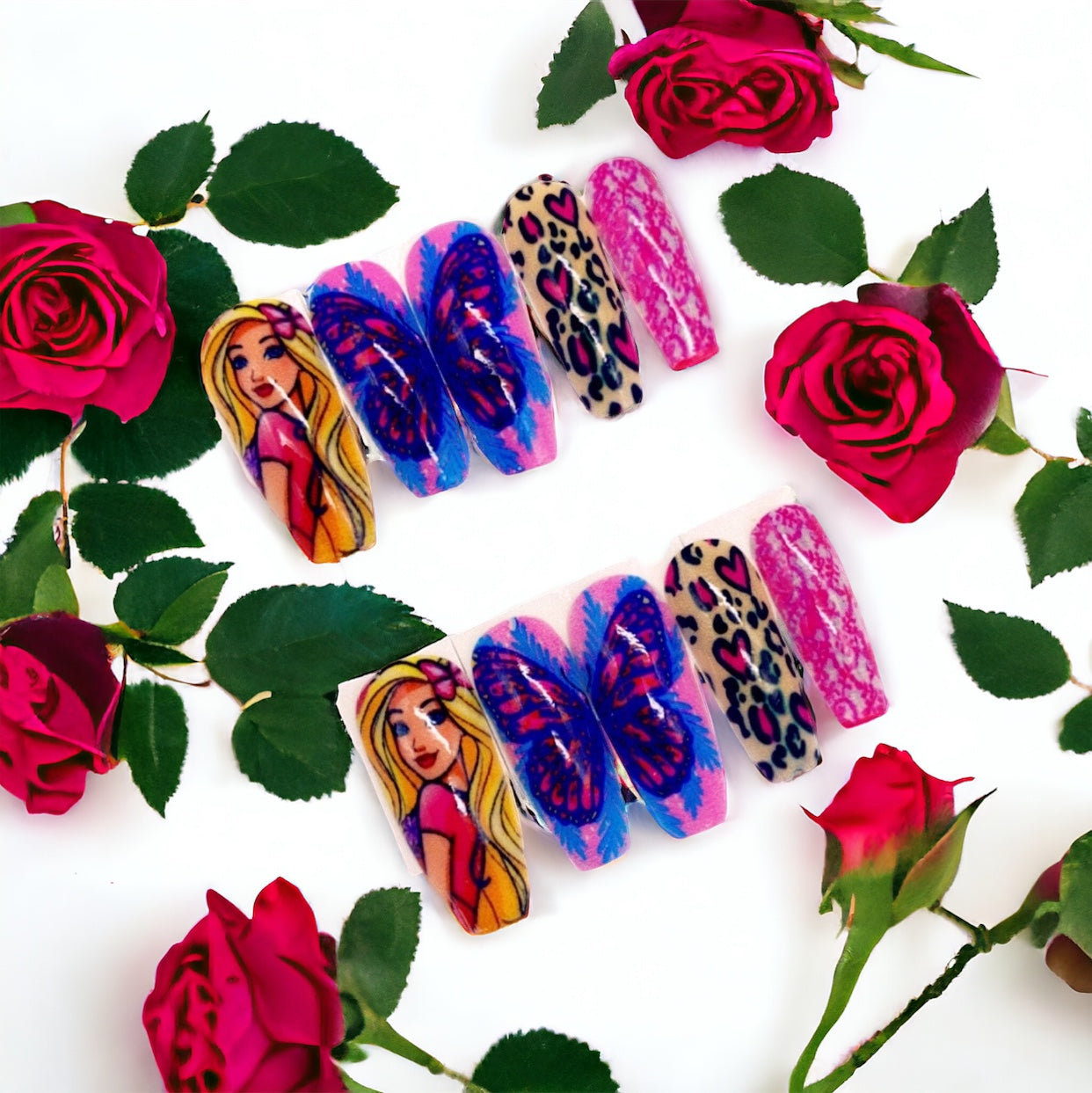 Barbie Handmade Press On Nails